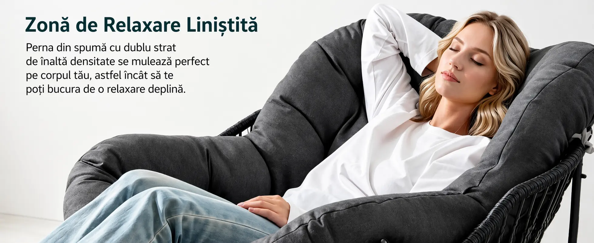 Scaun balansoar Papasan Solara din ratan - imagine detaliu 3